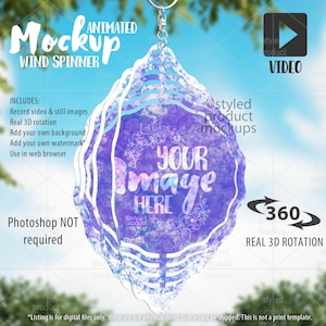 Animated Wind Spinner Video Mockup: Add Your Image (Digital Download)