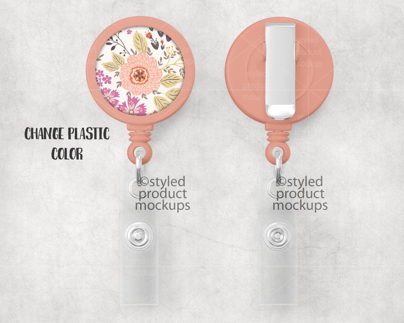 Dye Sublimation Plastic Badge Reel Mockup Add Your Own Image Etsy