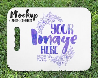 Dye sublimation rectangle stadium cushion Mockup | Add your own image and background
