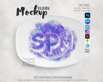 Decoplate Platter Mockup | Photoshop & Canva (Digital)