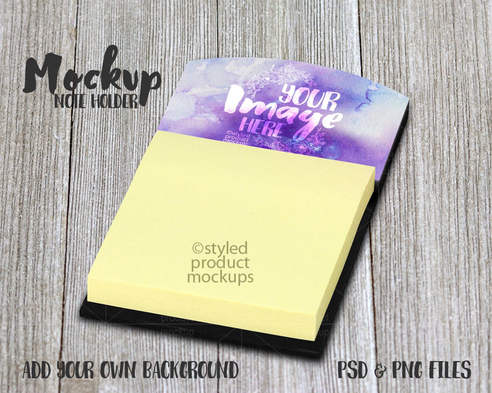 Desktop Notepad Holder Mockup Template Add Your Own Image and Etsy