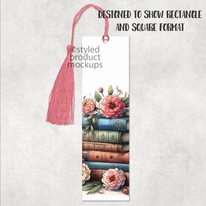 Rectangle 2 X 7 Inch Bookmark With Tassel Mockup | Add Your Own Image ...