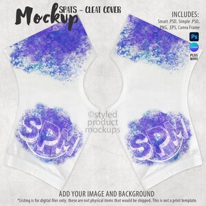 Dye sublimation spats cleat covers Mockup (PSD, Canva, PNG)