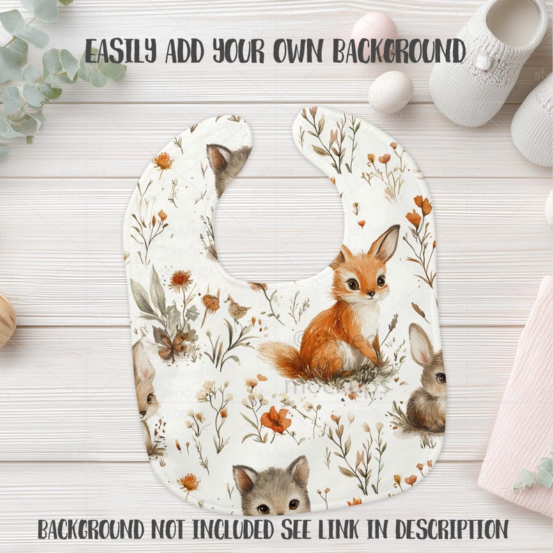 Mockup de Babador de Bebê em Microveludo | Objeto Inteligente PSD para Sublimação, Moldura Canva, Arquivos PNG e EPS imagem 3