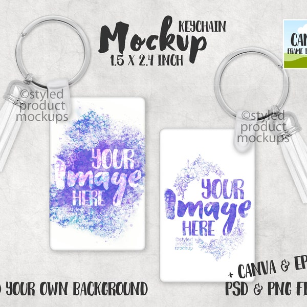 Dye sublimation hardboard keychain with tassel Mockup | Add your own image and background