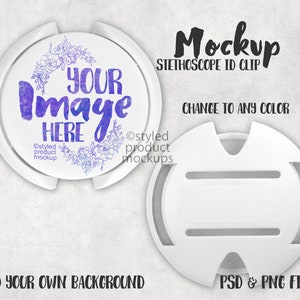 Stethoscope ID clip mockup | Add your own image and background