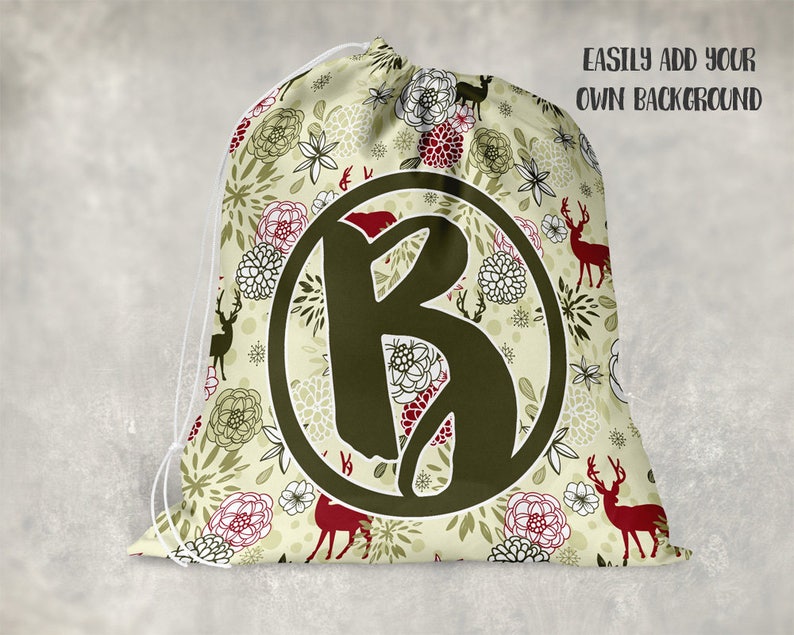 Download Santa Sack / Laundry Bag template mockup Add your own ...