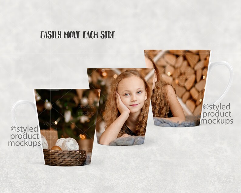 Download Dye sublimation 12 oz latte mug full wrap Mockup Add your ...