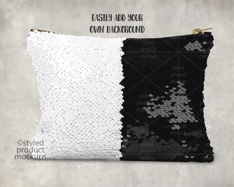 Download Dye sublimation sequin cosmetic bag half metallic & half | Etsy