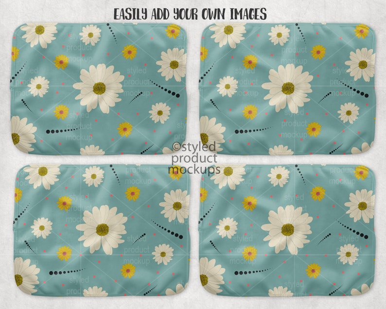 Dye Sublimation Burp Cloth Set Mockup Add Your Own Image and Etsy