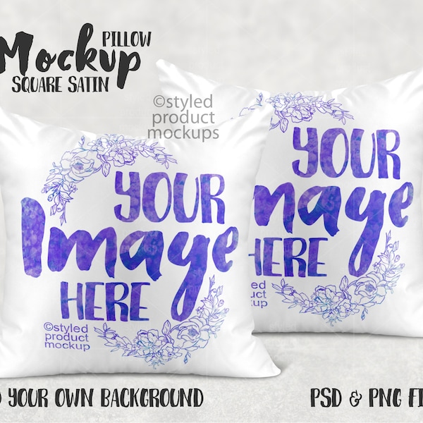 Dye sublimation pillow sham mockup template | Add your own image and background