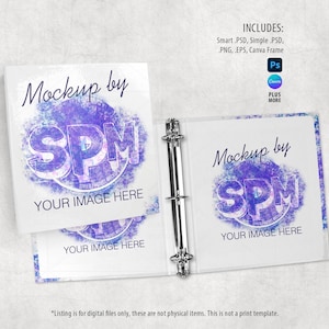 Maqueta de carpeta de tres anillas / Añade tu propia imagen y fondo