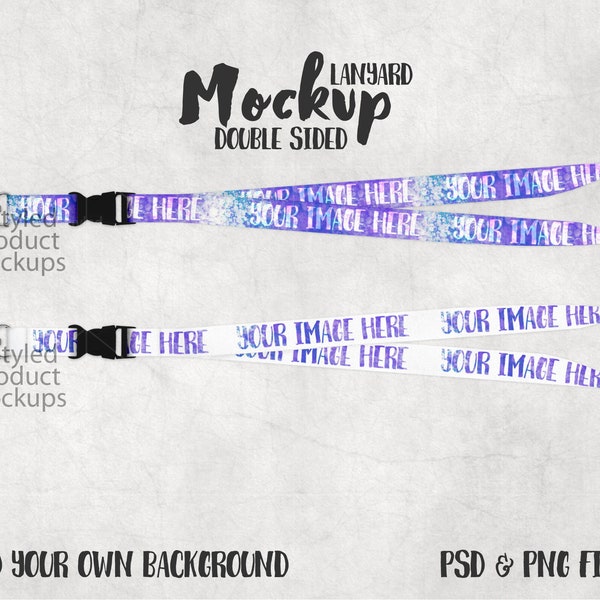 Dye sublimation reversible breakaway lanyard  Mockup | Add your own image and background