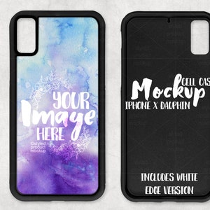 Sublimation Telefon X Dauphin Case Template Mockup | Fügen Sie Ihr eigenes Bild und Hintergrund hinzu