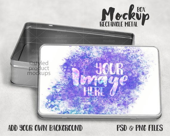Download Dye Sublimation Rectangle Tin Metal Box Mockup Add Your Own Etsy