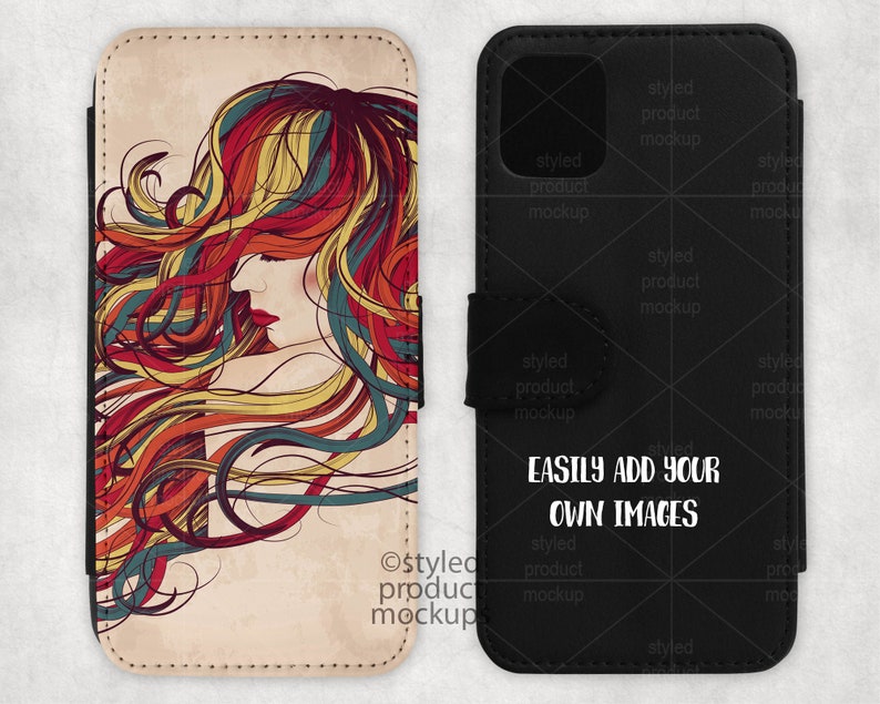 Download Dye sublimation iPhone 11 flip case mockup Add your own | Etsy