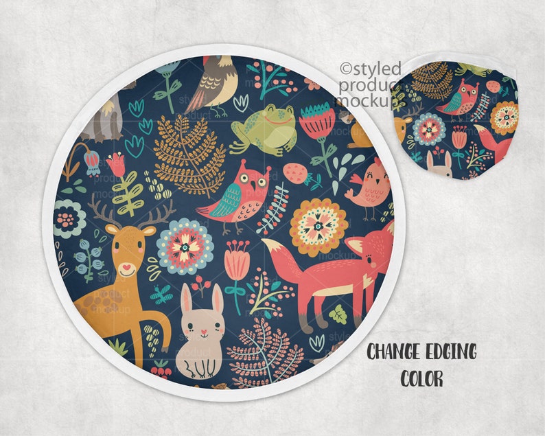 Download Dye sublimation round foldable fan with case mockup Add your | Etsy