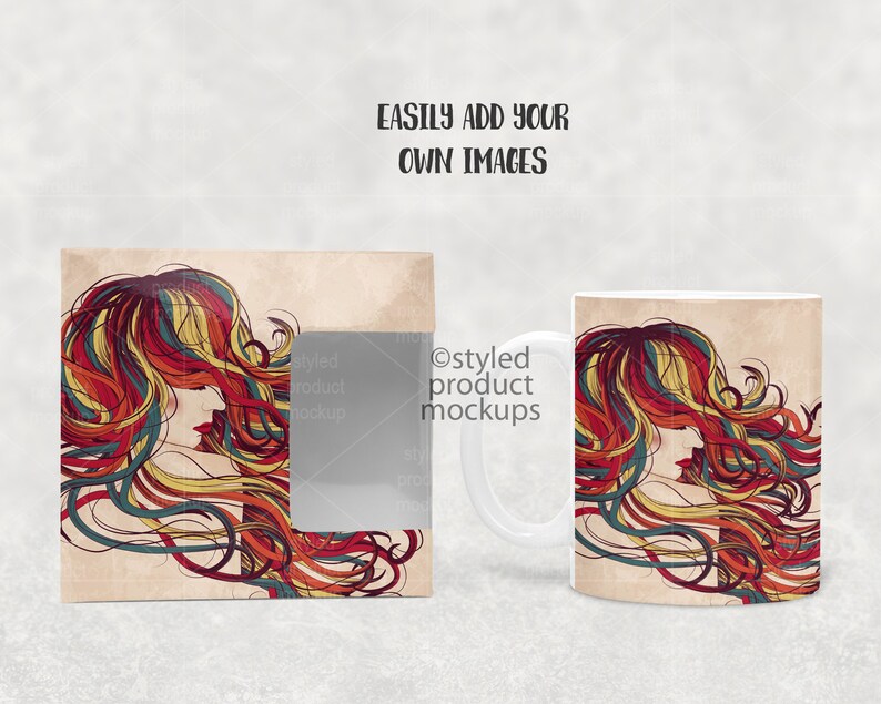 Dye Sublimation 11oz Coffee Mug With Gift Box Mockup Add Etsy