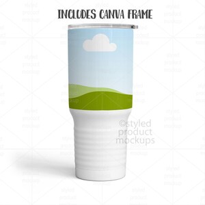 20 Unzen Ringneck Tumbler Mockup | Sublimation Smart PSD, Canva Frame Link und PNG Bild 4