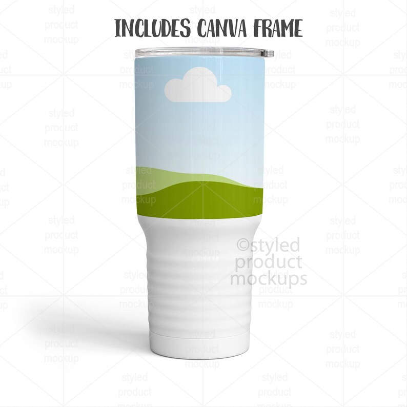 20 Unzen Ringneck Tumbler Mockup | Sublimation Smart PSD, Canva Frame Link und PNG Bild 4