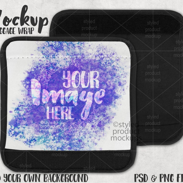 Dye sublimation luggage handle wrap Mockup | Add your own image and background