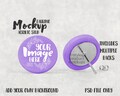 Acrylic disc stud earring mockup template | Add your own image and background