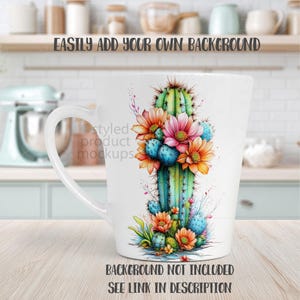 Dye sublimation 12oz Latte Mug Mockup (PSD, Canva, PNG) image 3