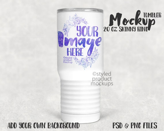 Download 20 Oz Color Skinny Ring Neck Tumbler Mockup Add Your Own Etsy