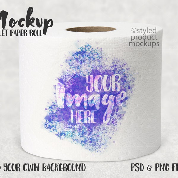 Toilet paper roll decoration decal Mockup | Add your own image and background