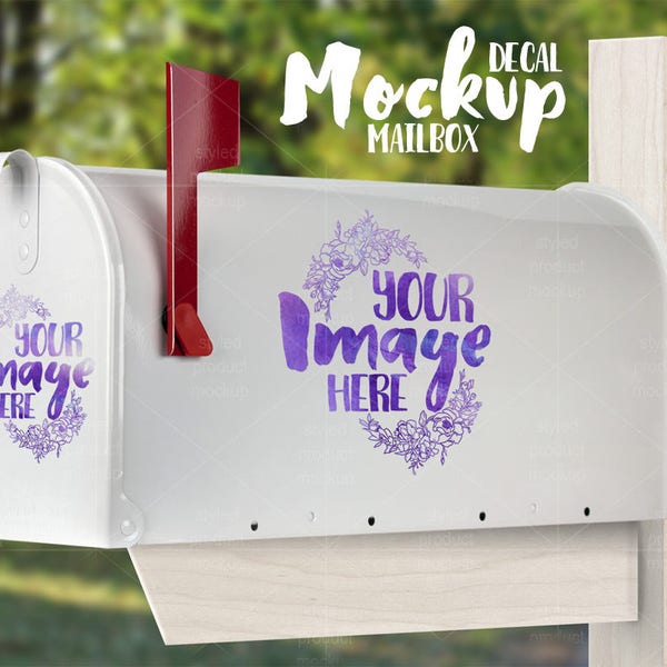 Mailbox Decal mockup template | Vinyl mail box decal graphic template