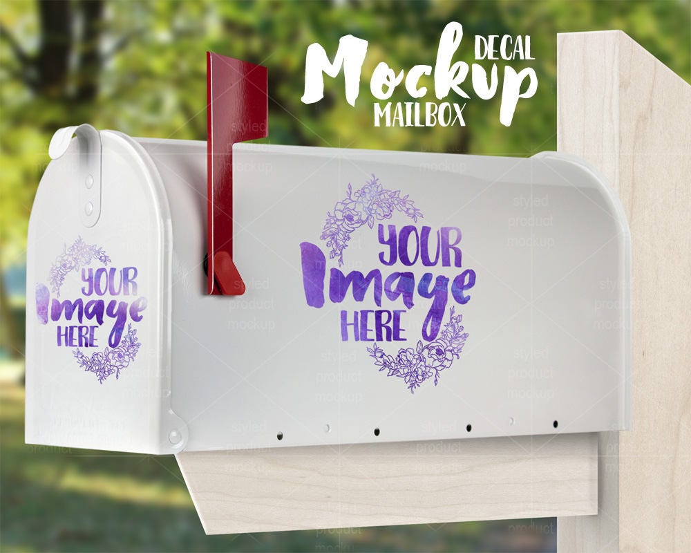 Mailbox Decal Mockup Template Vinyl Mail Box Decal Graphic Etsy