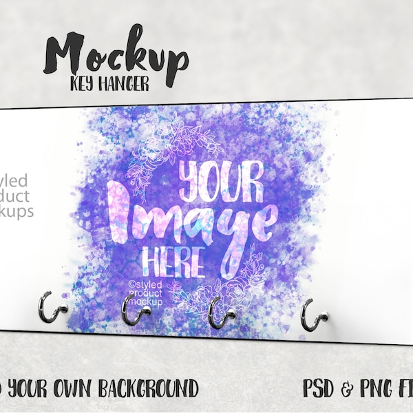 Dye sublimation key hanger mockup | Add your own image and background