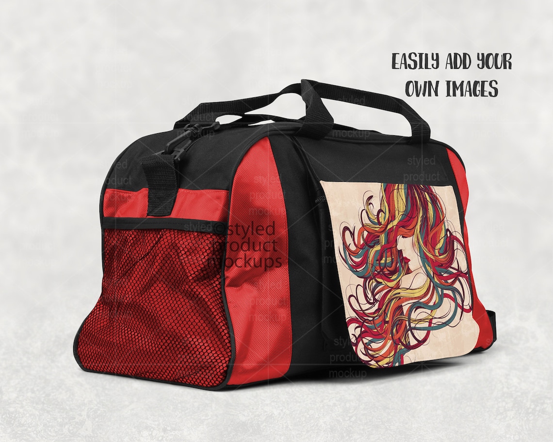 Dye sublimation duffel bag mockup Add your own image and