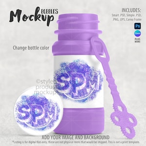 Party favor bubble label mockup | Add your own image and background