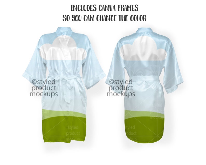 Satin Kimono Robe Mockup | Add Your Own Image and Background - Etsy