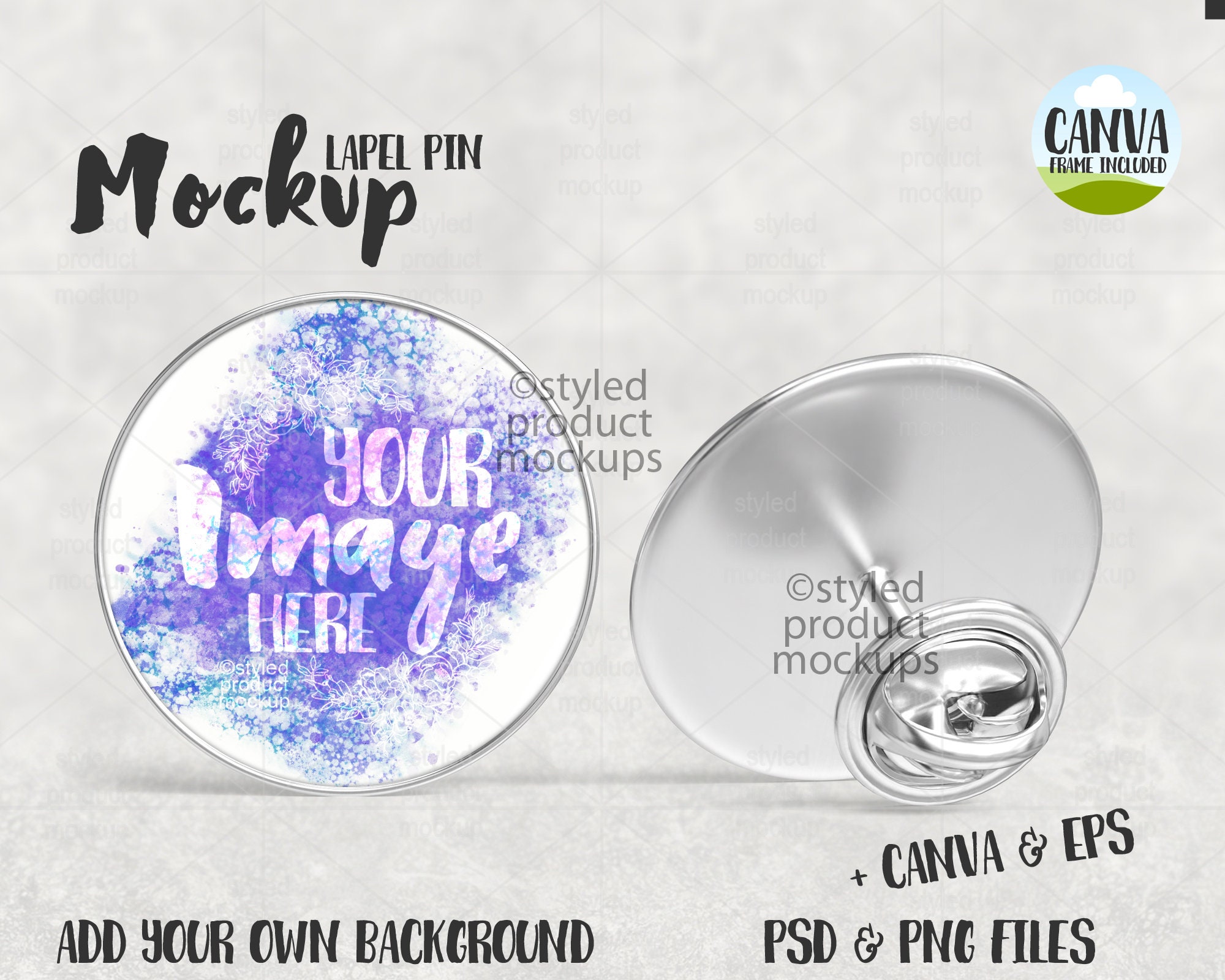 Blank Sublimation Buttons (Unisub) w/adhesive bar pin