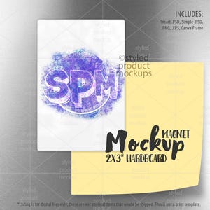 2 x 3 Zoll Hartfaserplatte Magnet Mockup für Dye Sublimation | Fügen Sie Ihr eigenes Bild und Hintergrund hinzu