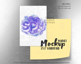 2x3 Inch Hardboard Magnet Mockup for Dye Sublimation | Add your own image and background