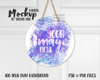 Dye sublimation round hanging sign mockup | Add your own image and background