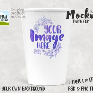 Paper party cup mockup | Add your own image and background