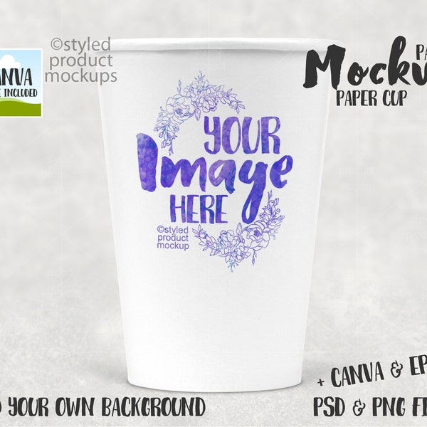 Paper party cup mockup | Add your own image and background