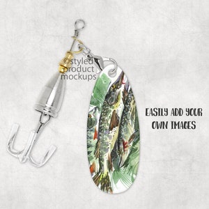 Dye sublimation fishing lure Mockup Add your own image and background image 2