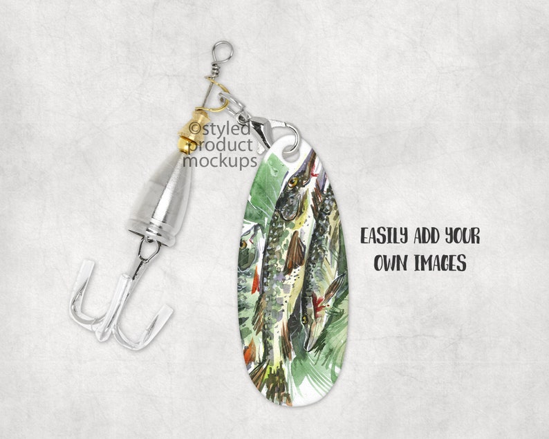 Dye sublimation fishing lure Mockup Add your own image and background image 2