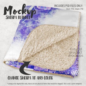 Dye sublimation folded sherpa blanket Mockup | Add your own image and background