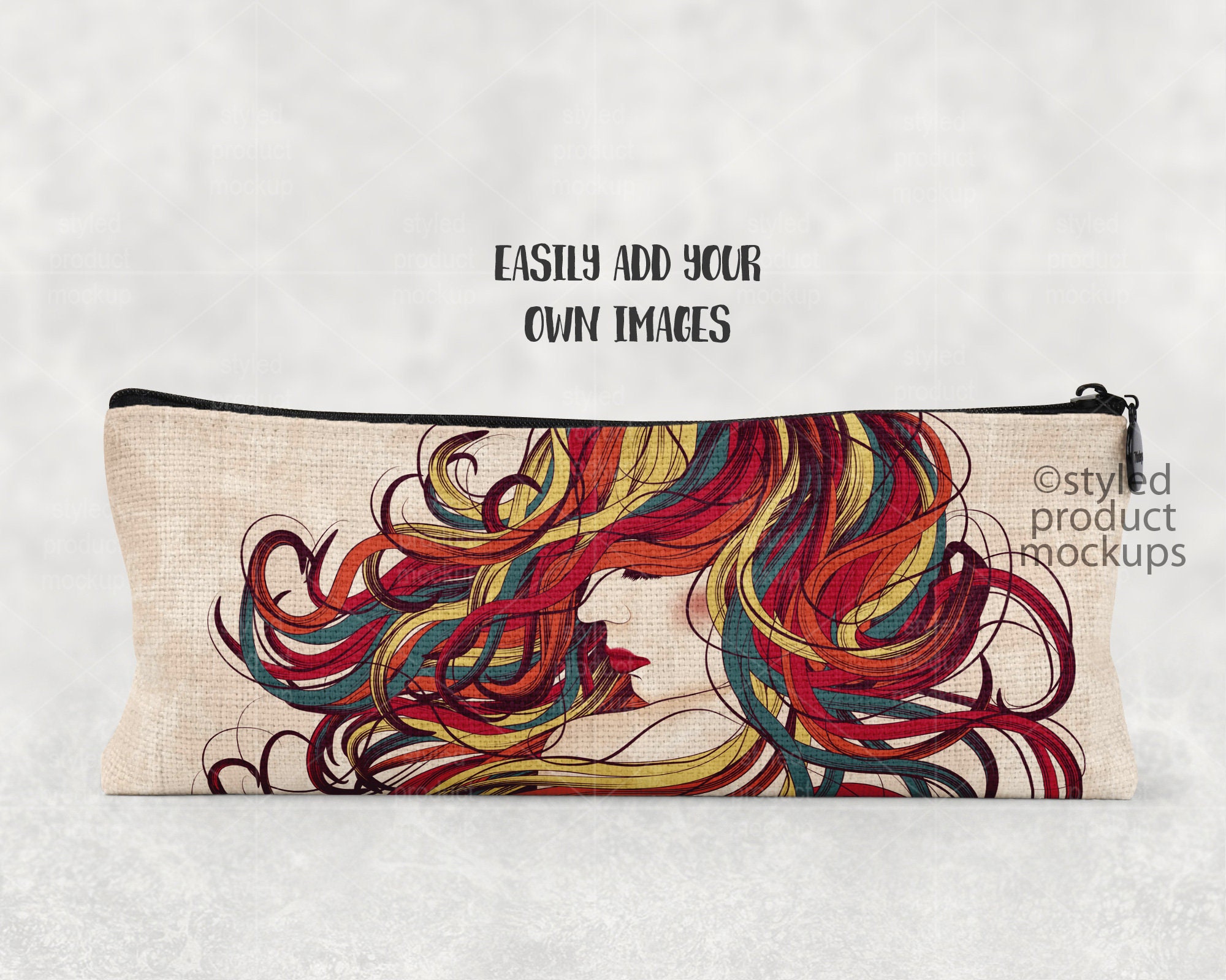 Download Dye sublimation linen pencil case mockup template Add your ...