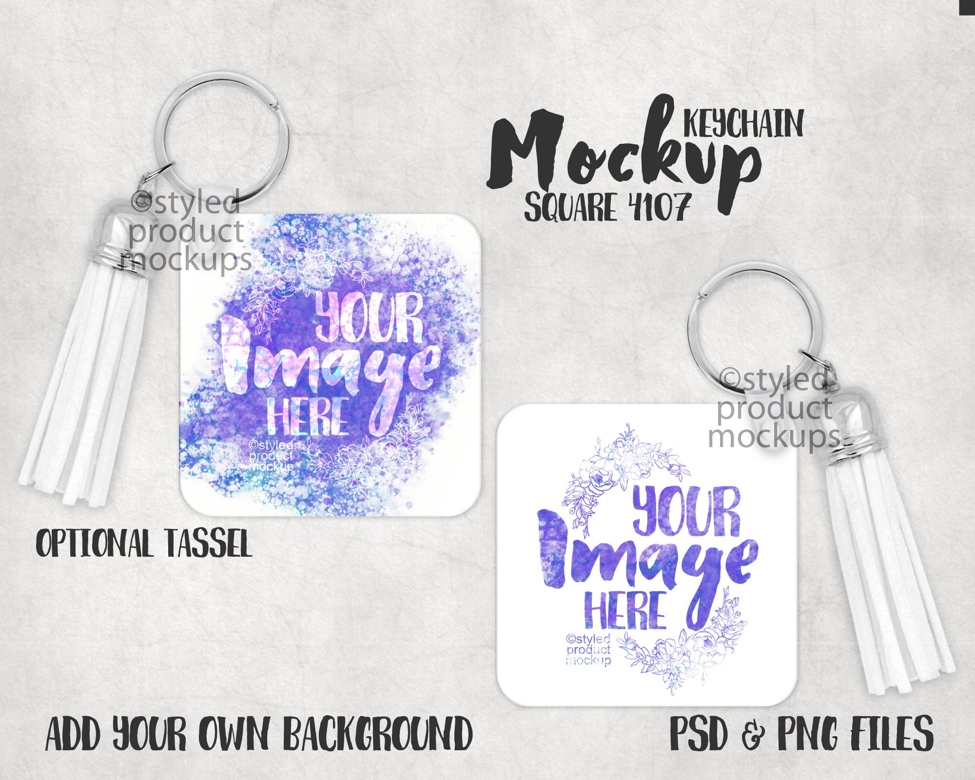 Download Dye Sublimation Double Sided Square Keychain Mockup Add Your Etsy