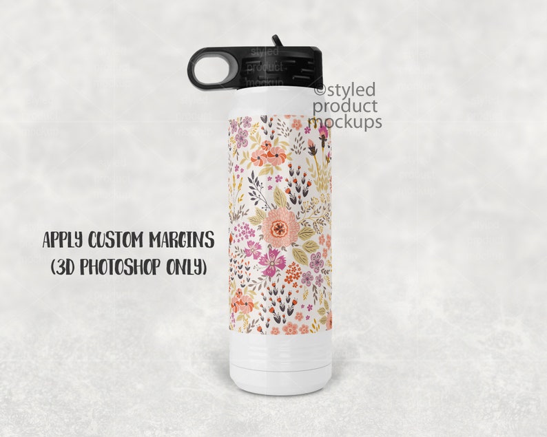 Dye Sublimation 30 Oz Sports Water Bottle Mockup Add Your Etsy