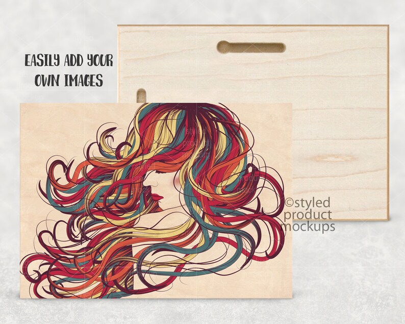 Download Dye sublimation 5x7 wood panel horizontal Mockup Add your ...