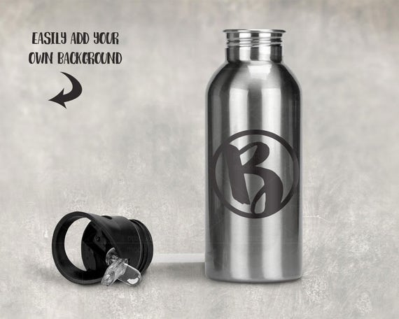 Sublimation Stainless Steel Water Bottle With Straw Mockup Etsy