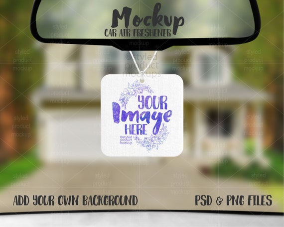 Download Dye Sublimation Square Car Air Freshener Mockup Add Your Own Etsy
